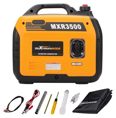Zdjęcie produktu dla Przenośny agregat prądotwórczy – generator inwerterowy 3500 W – benzynowy – cicha praca – lekki (22 kg) – do kamperów, na kemping i do użytku domowego – czarny