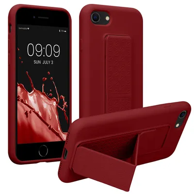 Produktbild von kwmobile Handyhülle für Apple iPhone SE (2022) / SE (2020) / 8 / 7 Hülle - TPU Silikon Case mit Fingerhalter und Stand - Schutzhülle Cover in