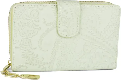 Produktbild von styleBREAKER Geldbörse mit Paisley Blumen Blüten Prägung, umlaufender Reißverschluss und RFID Schutz, Portemonnaie, Damen 02040098