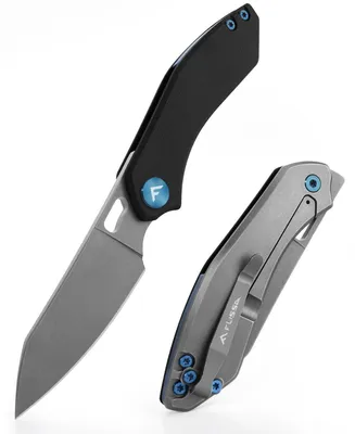 Obrázek produktu pro Skládací nůž, rukojeť z materiálu G10, délka čepele 9 cm, černá barva, nůž pro jednu ruku, vhodný pro outdoorové použití, bez zámku