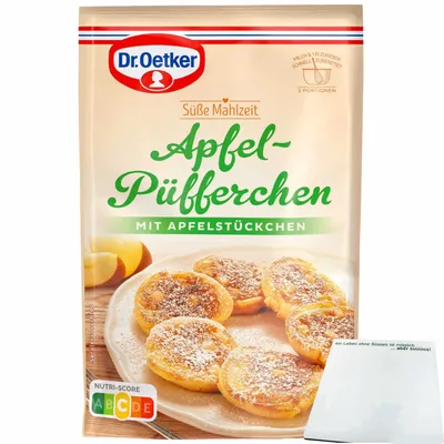 Produktbild von Dr. Oetker Süße Mahlzeit Apfel Püfferchen mit Apfelstückchen (1x152g Packung) + usy Block