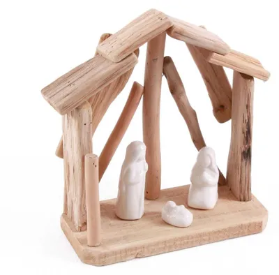 Immagine prodotto di Natività in legno e Vetroceramica, 18x8x20 cm