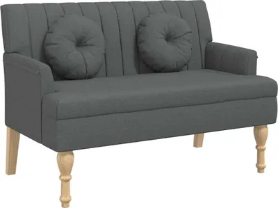 Produktbild von vidaXL Sitzbank mit Kissen Dunkelgrau 113x64,5x75,5 cm Stoff