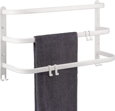 Image de bremermann Porte-serviettes mural, 3 étagères étagées, barre porte-serviettes, montage mural