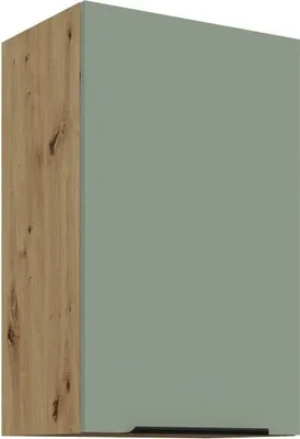 Image de Meuble haut de cuisine LUNARA - largeur 45 cm, vert / chêne artisanal