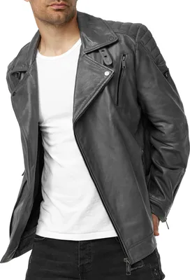 Produktbild von Tazzio Herren Lederjacke Biker-Look 19713 Anthrazit L