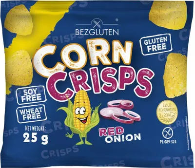 Produktbild von Bezgluten Corn Crisps Red Onion 25g