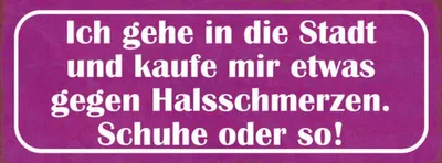 Produktbild von vianmo Holzschild 10x27 cm gegen Halsschmerzen Schuhe Kauf Spruch Zitat