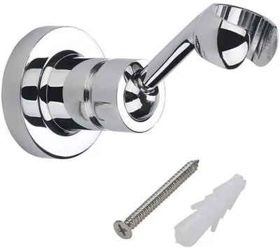 Image de Support de douchette à main avec articulation à rotule, pivotant à 360 degrés, universel pour la salle de bains, chromé