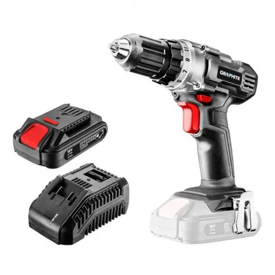 Produktbild von GRAPHITE ENERGY+ SET 18V Akku-Bohrmaschine/Akkuschrauber, Li-Ion, Bohrfutter, 2Ah Akkupack, Ladegerät, Transportkoffer (58G000-SET1)