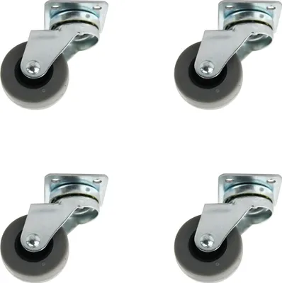 Produktbild von Möbelrollen 4er Set Hartgummi ø 40mm mit Anschraubplatte Transportrolle Metall
