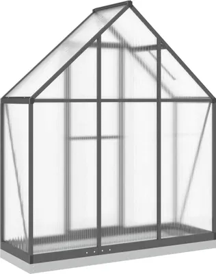 Image de vidaXL Serre avec cadre de fondation anthracite 169x58x202 cm Alu