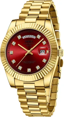Produktbild von Herrenuhr Analoge Quarzuhr Edelstahl Armbanduhr für Herren Wasserdicht Business Casual Klassische Uhr mit Tages- und Datumsanzeige