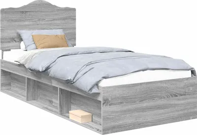 Immagine prodotto di vidaXL Struttura letto grigio Sonoma 90 x 190 cm in legno di pino massiccio
