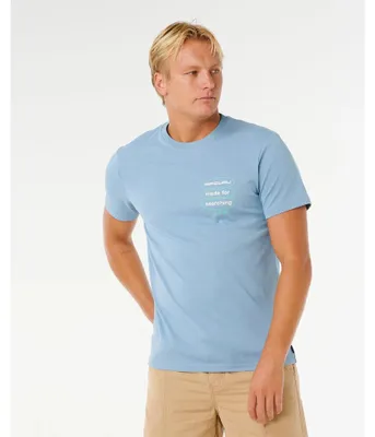 Productafbeelding van Rip Curl Vaporcool Search 3 Stacks T-shirt, model FADED DENIM, maat M