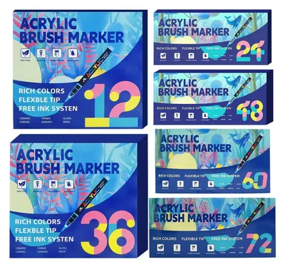 Image de Jeu de marqueurs acryliques multicolores