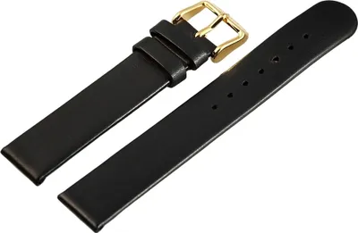 Produktbild von Basic Echtleder Armband in schwarz, glatt, flach, 16 mm
