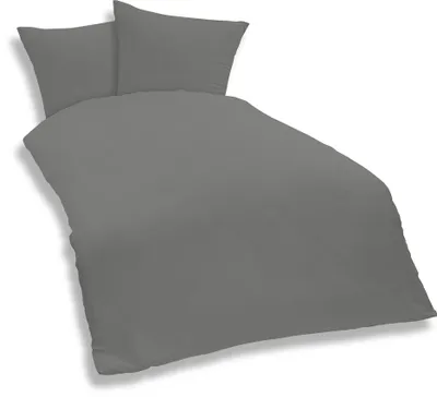 Produktbild von Uni Bettwäsche 200x200 cm grau Einfarbig Mikrofaser Garnitur