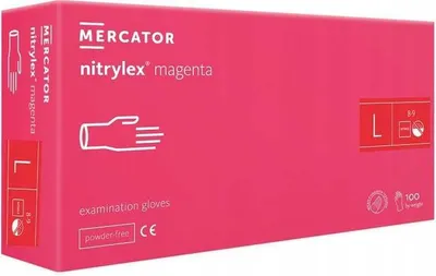 Image de Gants en nitrile 100 pièces 9-L Nitrylex Magenta