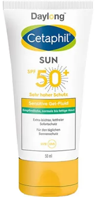 Obrázek produktu pro Opalovací gelový fluid pro citlivou až mastnou pleť SPF 50+ Cetaphil Sun (Sensitive Gel-Fluid) 50 ml