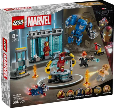 Obrázok produktu pre LEGO Iron Man a jeho laboratórium: Sieň brnenia, Stavebnica, 8 rok / roky, Plast, 384 kusov, 418 g
