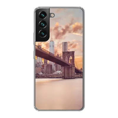 Produktbild von MuchoWow® Handyhülle Schutzhülle Hülle für Samsung Galaxy S22 Plus Brooklyn Bridge und die New Yorker Skyline bei Sonnenuntergang Silikon Softcase Handy Hülle - Schutzabdeckung