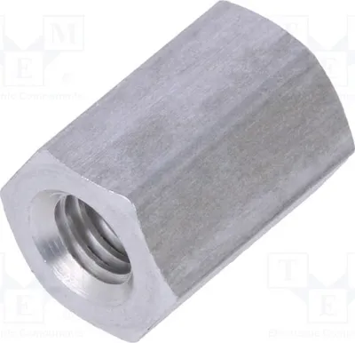 Immagine prodotto di 10 distanziatori filettati con filettatura interna M4, lunghezza 10 mm, esagonali, dimensioni 136x10. Distanziatori