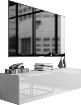 Produktbild von COLGANTE Lowboard-Hängeschrank 150 cm weiß Hochglanz HG TV-Schrank mit LED-Beleuchtung und Push to Open System TV-Schrank Sideboard TV-Schrank