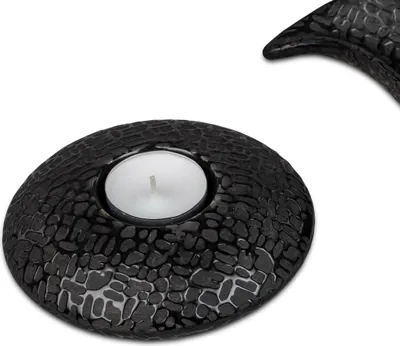 Produktbild von Teelichthalter MODERN BLACK flach rund D. 12cm matt schwarz Keramik Formano WA