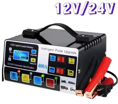 Produktbild von Auto Batterieladegerät - 12V/24V intelligentes Ladegerät - 400A Hochleistung - 220W - automatische Pulsreparatur - Schnellladegerät