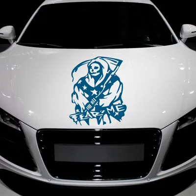 Produktbild von Aufkleber - Autoaufkleber "Fear me" 40cm x 33cm Signalblau - Tuning Carystyling Heckscheibe Auto