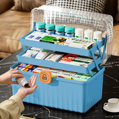 Produktbild von Omgoods – Medikamentenschrank mit 3 Fächern für Organisation und Sicherheit