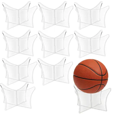 10er-Pack Acryl-Fußballständer, transparent, 12x12x6,4 cm