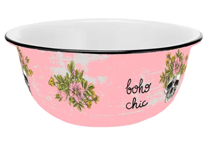 Produktbild von Müslischale Skull bohochic, Emaille-Optik 400ml