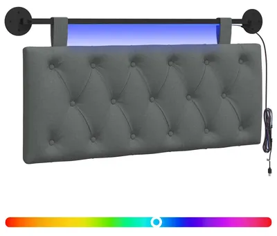 Produktbild von Hängendes Kopfteil Mit LED Licht Dunkelgrau Stoff