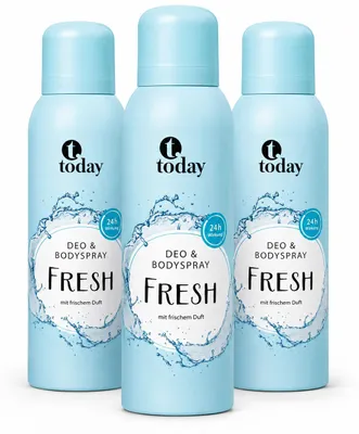 Produktbild von today Deo & Bodyspray Fresh – Erfrischendes Deodorant Spray – 200 ml(3 Pack)