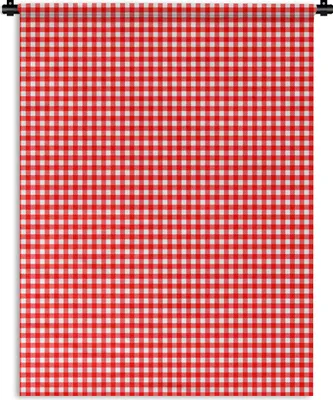 Produktbild von MuchoWow® Wandteppich Wandbehang Rot - Rustikal - Muster 150x200 cm Tapisserie Dekoration Wandtuch - Wandaufhängung - Moderner