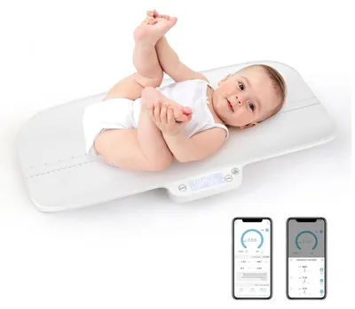 Productafbeelding van Digitale babyweegschaal - Elektrische weegschaal - Baby gewicht meten - Bluetooth app connectie - 30 kg bereik - Wit
