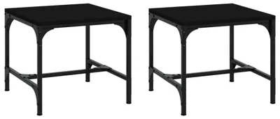 Image de Ensemble de 2 tables d'appoint au design industriel