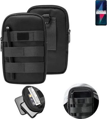 Produktbild von K-S-Trade Holster Gürtel Tasche kompatibel mit Wiko Power U30 Handy Tasche Schutz Hülle dunkel-grau viele Fächer, 1x