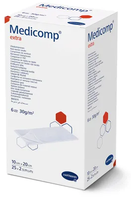 Obrázok produktu pre Medicomp extra Vlieskomp.steril 10x20 cm 6fach 25X2 St