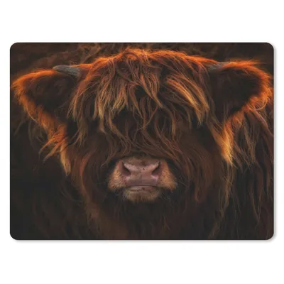 Produktbild von MuchoWow® Mauspad Mousepad Schottischer Highlander - Kuh - Schwarz - Porträt 40x30 cm - Mousepads - Maus Mat - Pad - Mausunterlage - Anti Rutsch