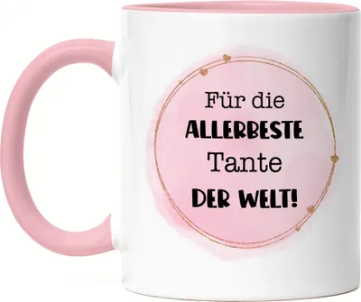 Produktbild von Für die allerbeste Tante der Welt Tasse Rosa Tante Patentante Geburtstag Weihnachten