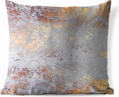 Produktbild von MuchoWow® Outdoor Kissen - Marmor - Blau - Gold - Chic - 45x45 cm - Wetterfest - Lounge Kissen - Fotokissen - Dekoratives Kissen