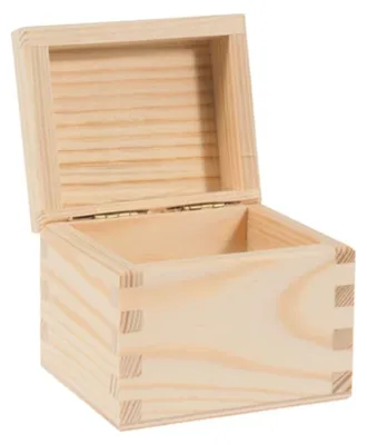 Holzbox mit 1 Fach – Tee- & Schmuckaufbewahrung, 9,2×8,5×9 cm