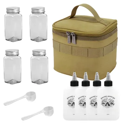 Zdjęcie produktu dla Zestaw przenośnych pojemników na przyprawy do grillowania, idealny na aktywności na świeżym powietrzu