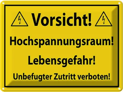Produktbild von vianmo Blechschild 30x40 cm Vorsicht Hochspannungsraum Warnschild Hinweisschild Sicherheit