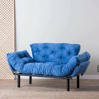 Immagine prodotto di Guchol - Divano Letto 2 Posti, 155x70 cm blu, Contenitore