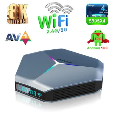 Produktbild von Android TV BOX A95X 64GB F4 Dual Wifi 8K 4K 3D Amlogic S905X4 Airplay Miracast
