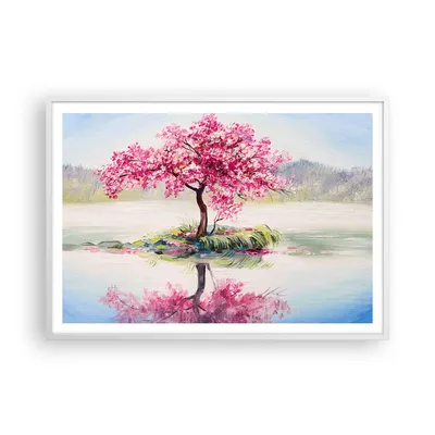 Produktbild von Gerahmtes Poster - Weißer Rahmen - Baum Abstraktion - 100x70 cm - Wand Bild - Wanddeko - Wandbilder - Kunstposter - Wandposter - Bilderrahmen - Bilder - Kunstdruck - Wandbild - P2WAA100x70-3805